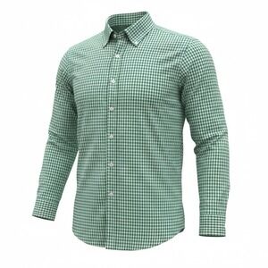 Brooks Brothers Regent Men's Long Sleeve Dress Shirt 17-1/2 35 Green Checkered